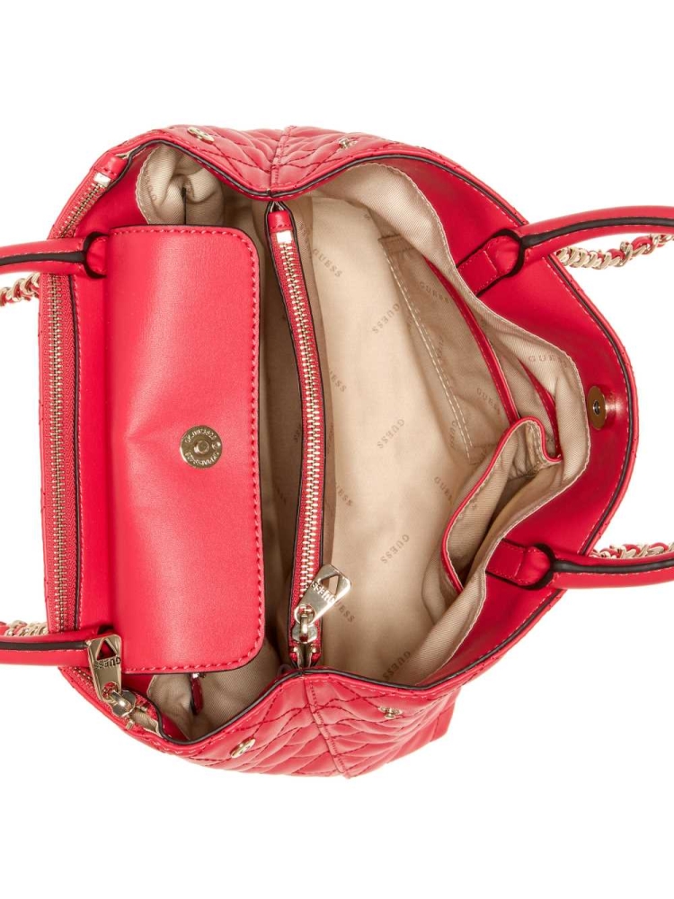 Red Women's GUESS Illy Society Satchels | USA76NYEAJ