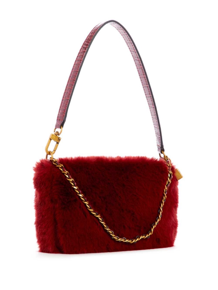 Red Women's GUESS Katey Luxe Mini Shoulder Bags | USA29UQIRH