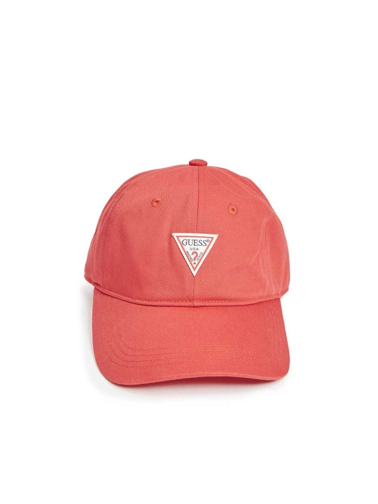 Red Women's GUESS Logo Baseball Hats | USA74BMPSA