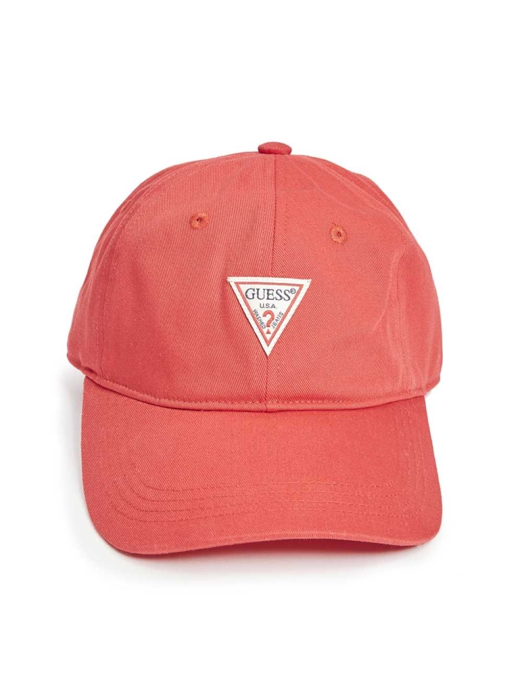 Red Women's GUESS Logo Baseball Hats | USA74BMPSA