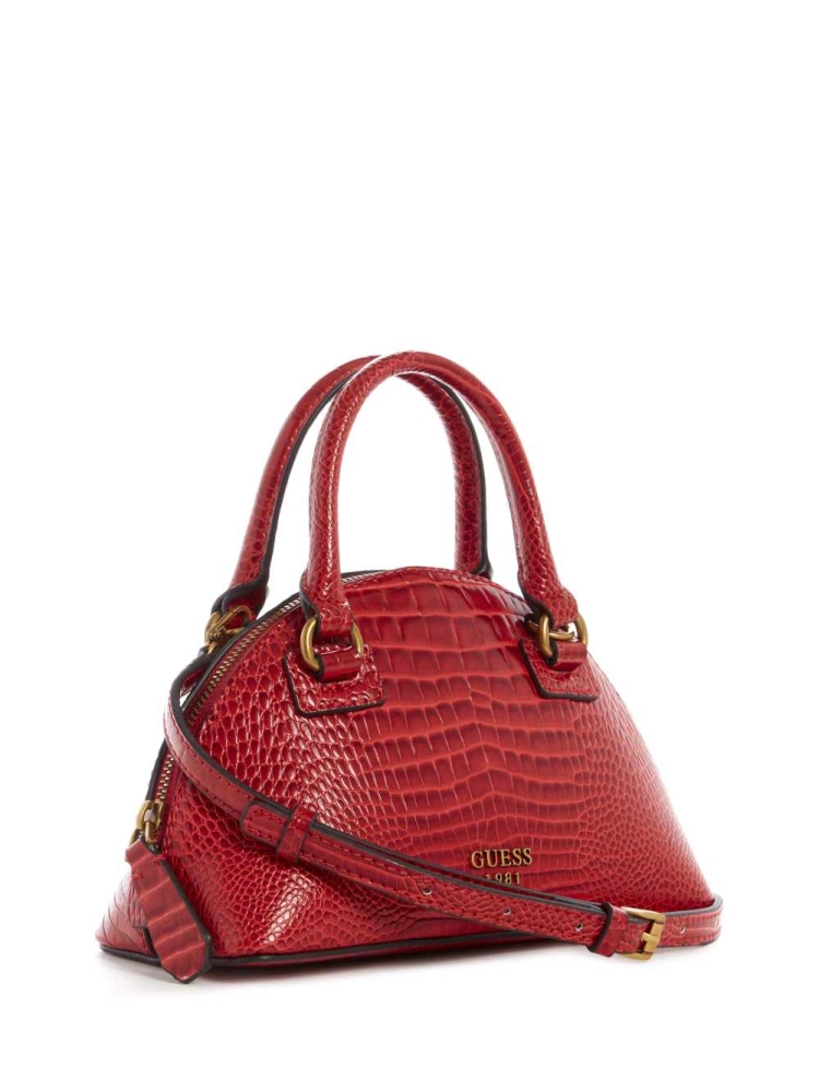 Red Women's GUESS Shilah Small Dome Crossbodies | USA71CARXH