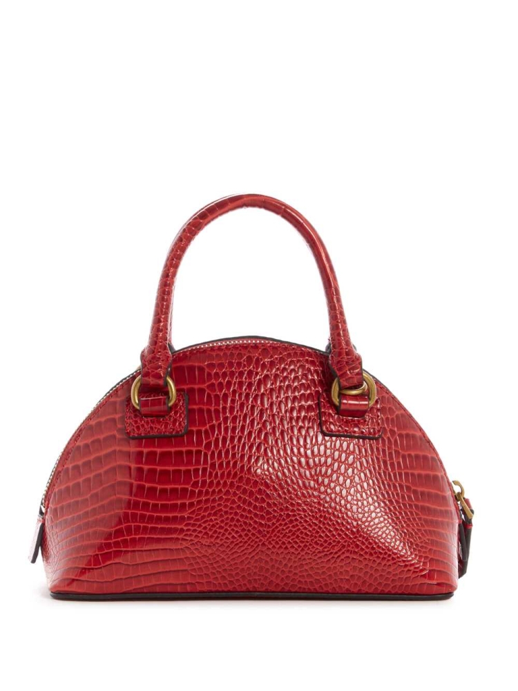 Red Women's GUESS Shilah Small Dome Crossbodies | USA71CARXH