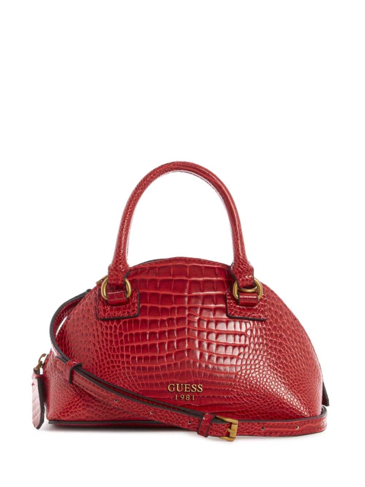 Red Women\'s GUESS Shilah Small Dome Crossbodies | USA71CARXH