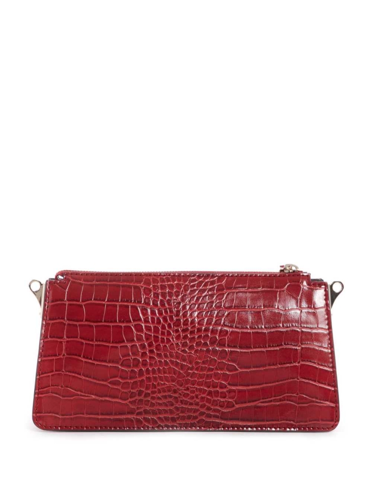 Red Women's GUESS Stephi Mini Zip Crossbodies | USA48QXODU