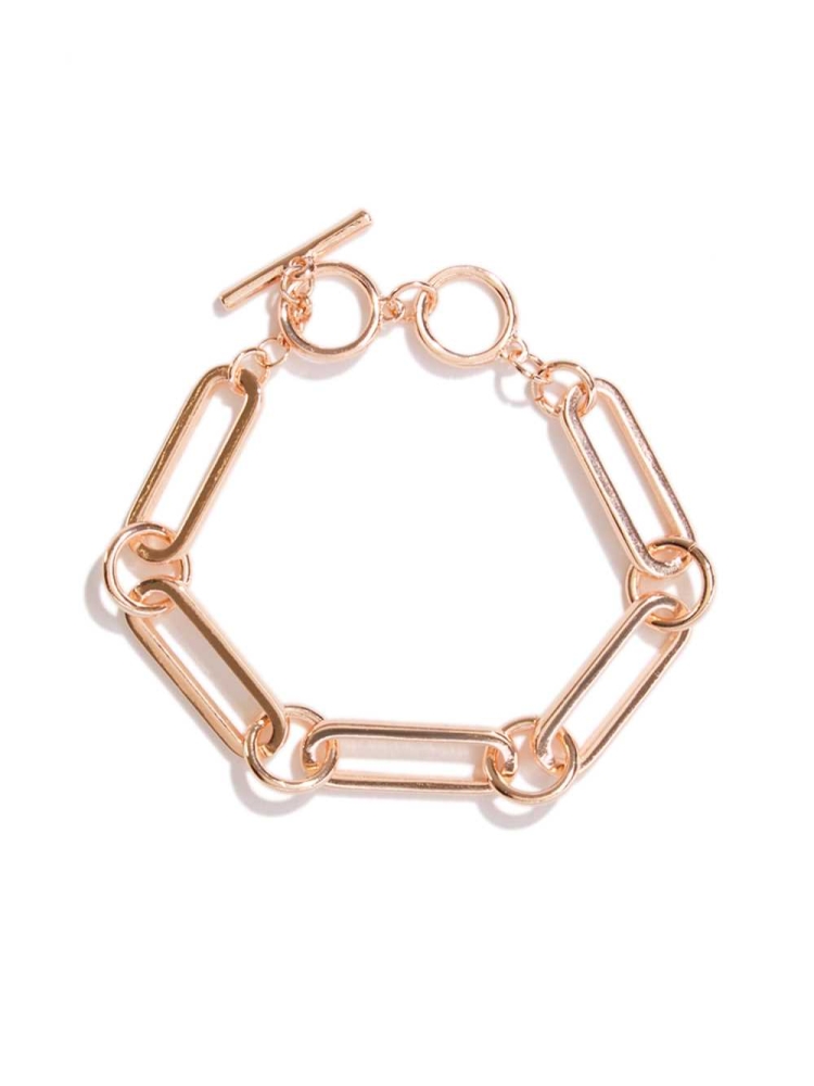 Rose Gold Women\'s GUESS Gold-Tone Chain-Link Bracelet | USA83NSYRH