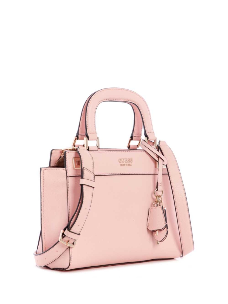 Rose Pink Women's GUESS Katey Girlfriend Satchels | USA29WSFXN