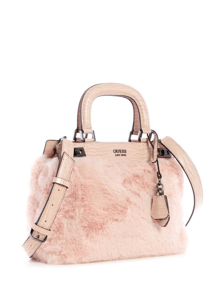 Rose Pink Women's GUESS Katey Luxe Satchels | USA98VKTLM