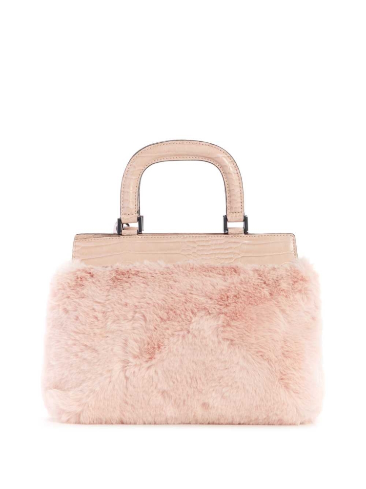 Rose Pink Women's GUESS Katey Luxe Satchels | USA98VKTLM