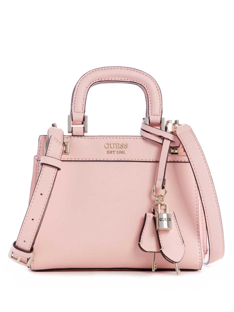 Rose Pink Women\'s GUESS Katey Mini Satchels | USA90RXZAG