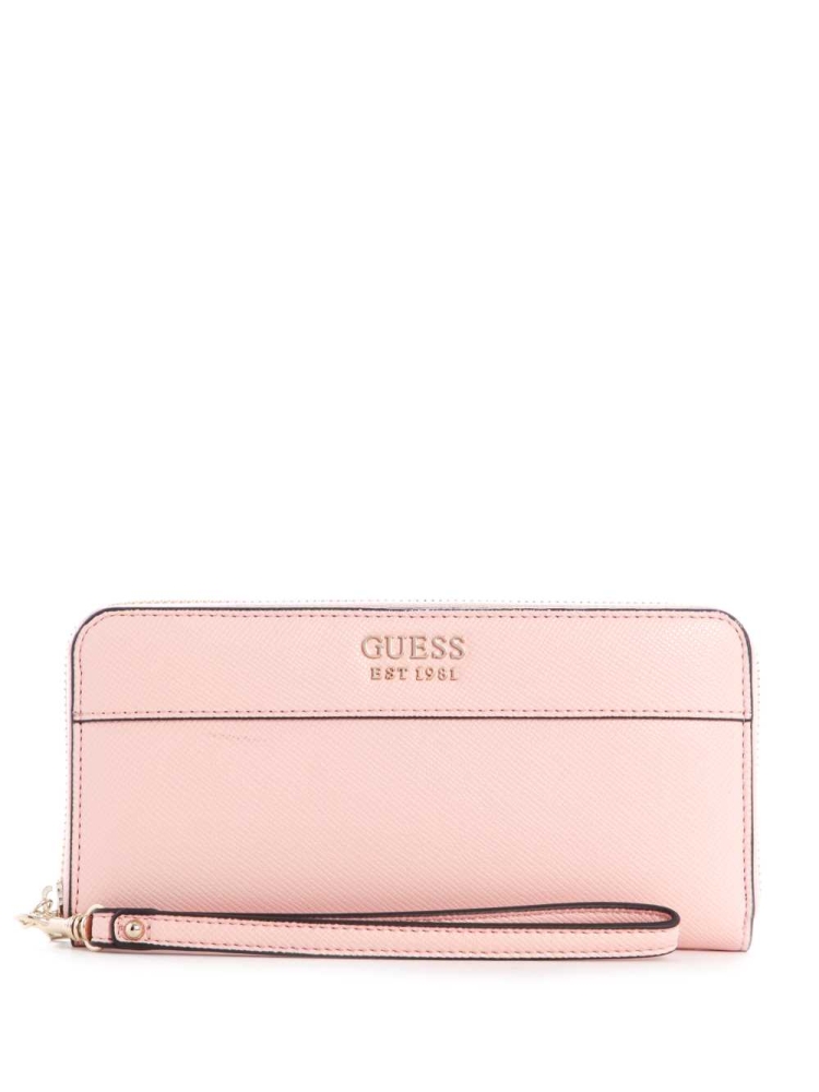 Rose Pink Women\'s GUESS Katey Zip-Around Wallets | USA92IHDOK