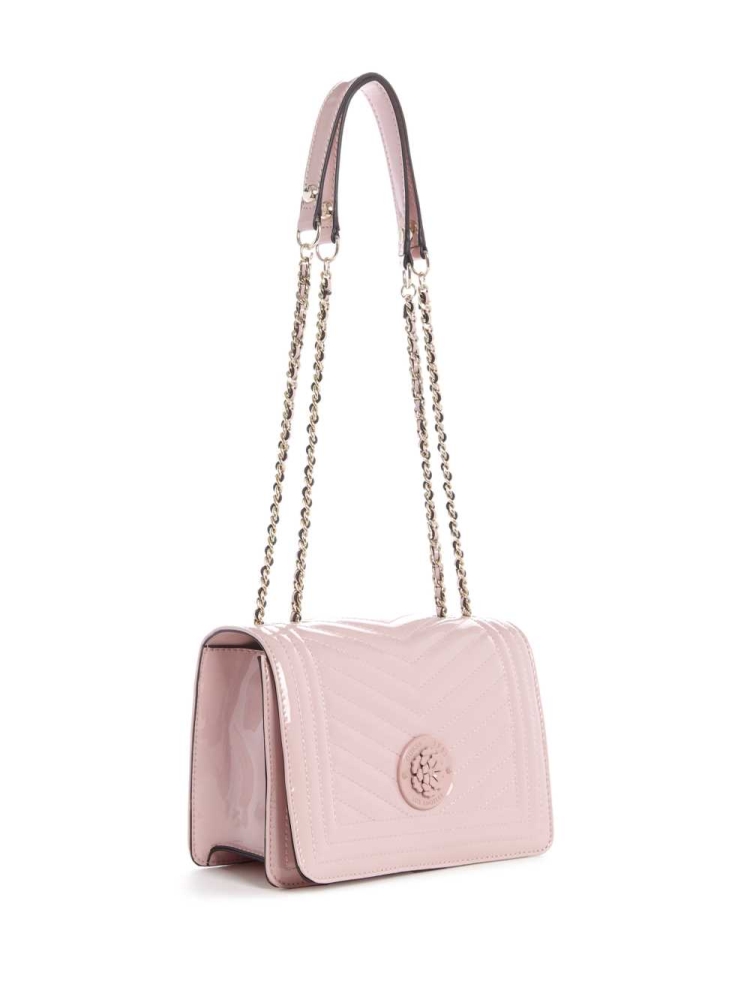 Rose Pink Women's GUESS Lida Convertible Crossbodies | USA03FYIRG