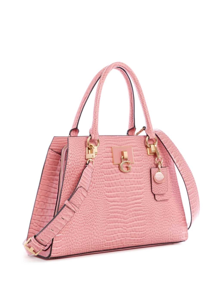 Rose Pink Women's GUESS Stephi Girlfriend Satchels | USA60MIOCU