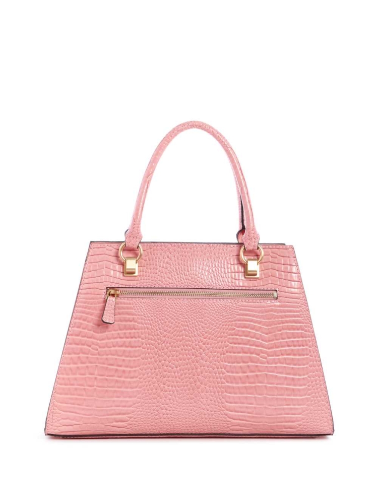 Rose Pink Women's GUESS Stephi Girlfriend Satchels | USA60MIOCU