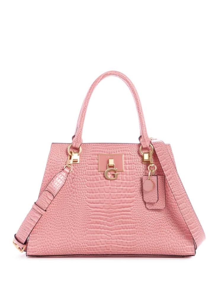 Rose Pink Women\'s GUESS Stephi Girlfriend Satchels | USA60MIOCU