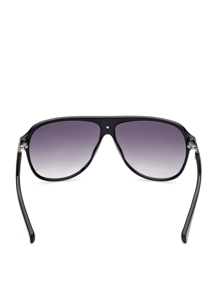 Silver Men's GUESS Aviator Sunglasses | USA12MKORD