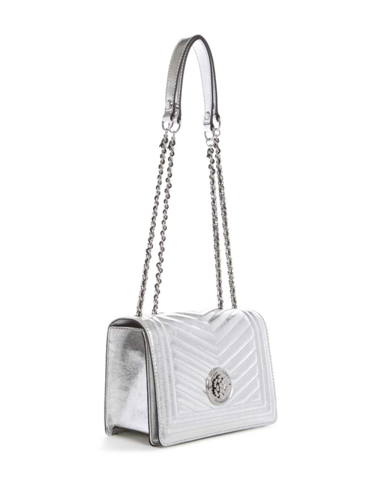 Silver Women's GUESS Lida Convertible Crossbodies | USA37JARME