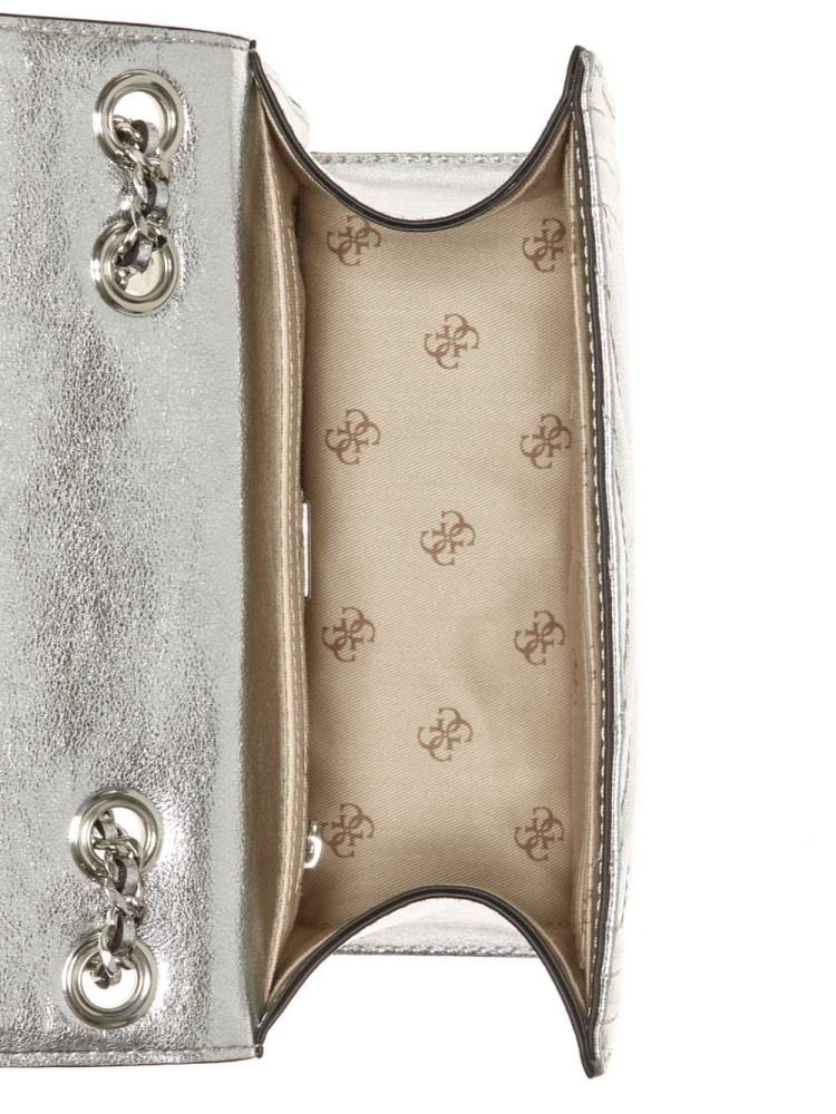 Silver Women's GUESS Lida Convertible Crossbodies | USA37JARME