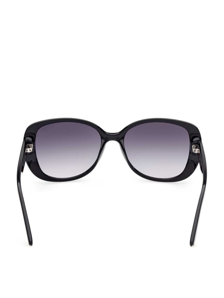 Silver Women's GUESS Round-Square Sunglasses | USA07SUYLP