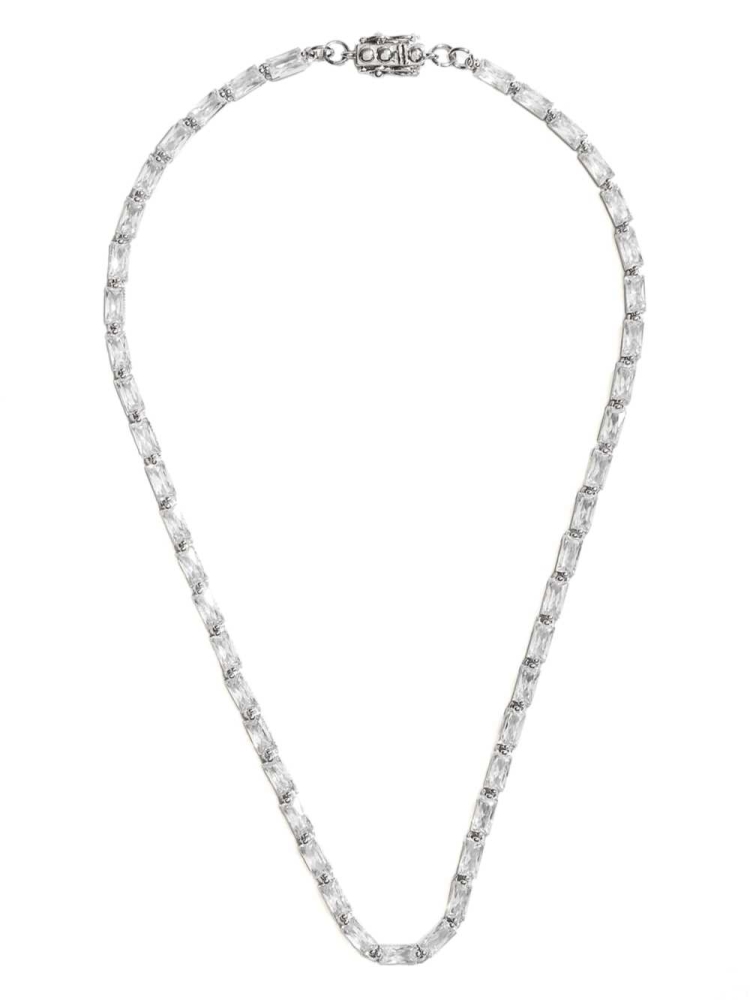 Silver Women\'s GUESS Silver Baguette Chain Necklace | USA79SQUPJ