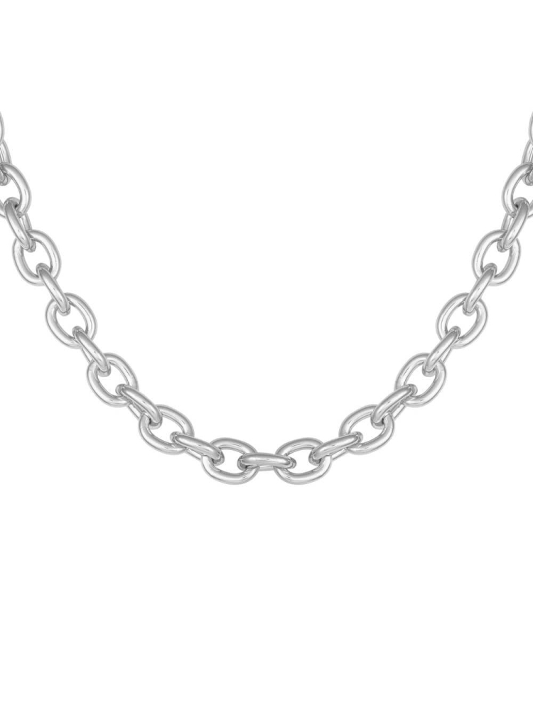 Silver Women\'s GUESS Silver-Tone Chunky Chain Necklace | USA03CUMSH