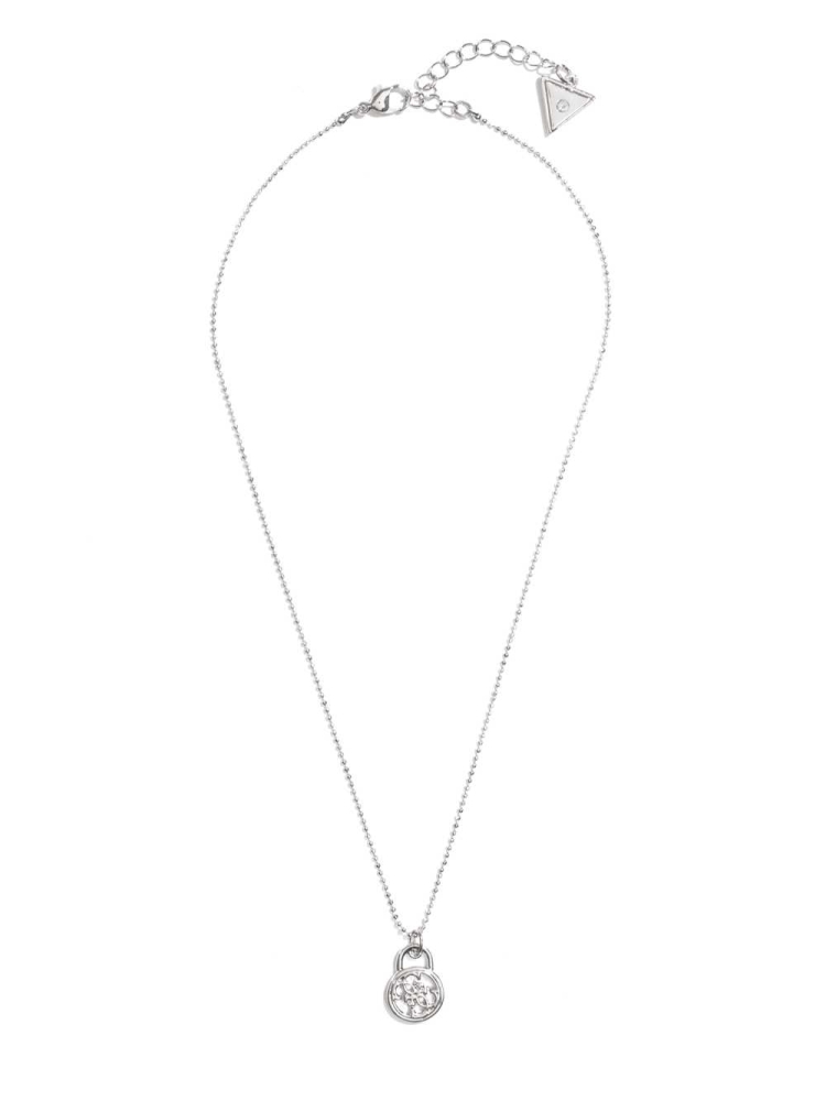 Silver Women\'s GUESS Silver-Tone Quattro G Necklace | USA73PXVBK