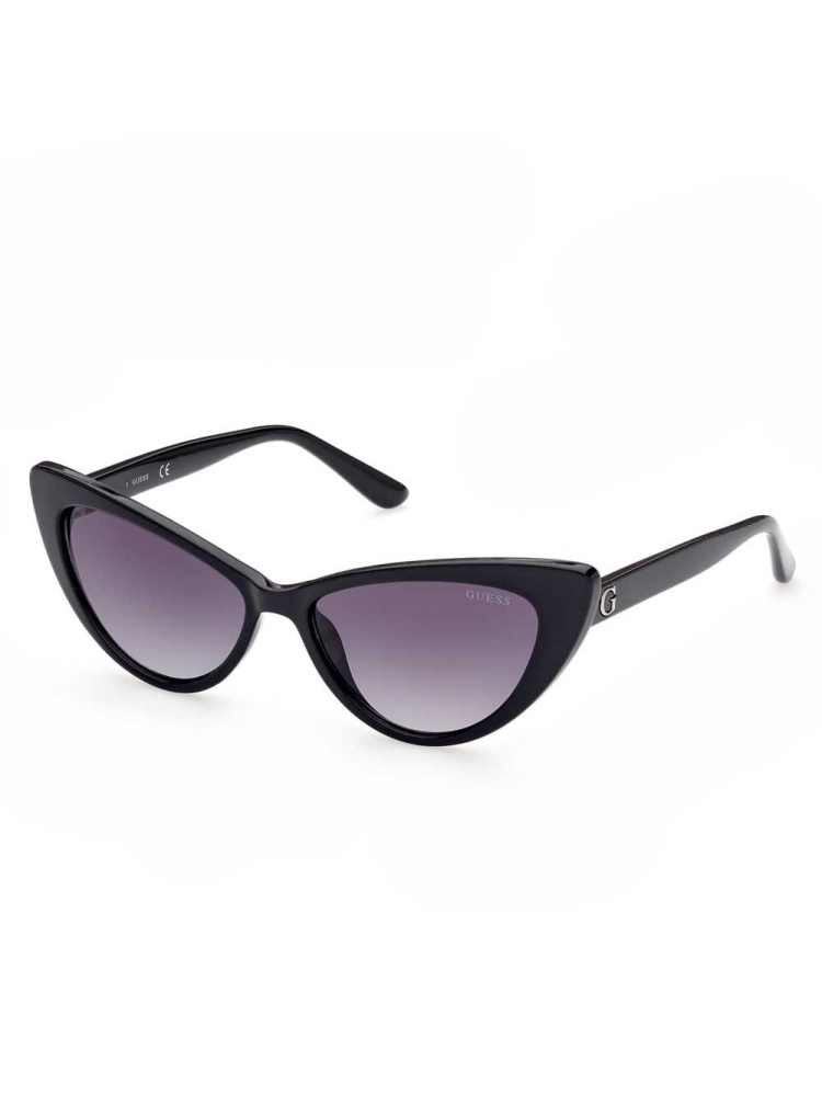 Silver Women's GUESS Winged Cat-Eye Sunglasses | USA15NOGCD