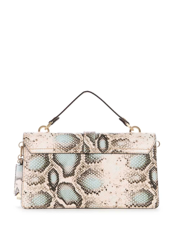 Snake Women's GUESS Albury Top-Handle Flap Crossbodies | USA65JFONV