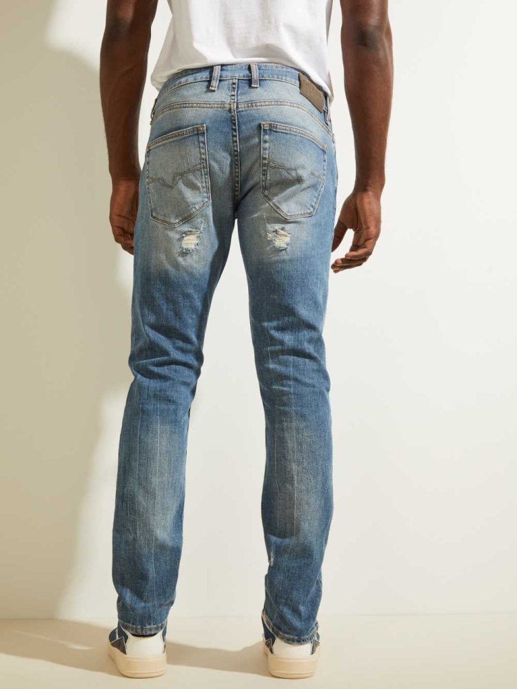 Wash Men's GUESS Destroyed Utility Patch Jeans | USA82VNRZS