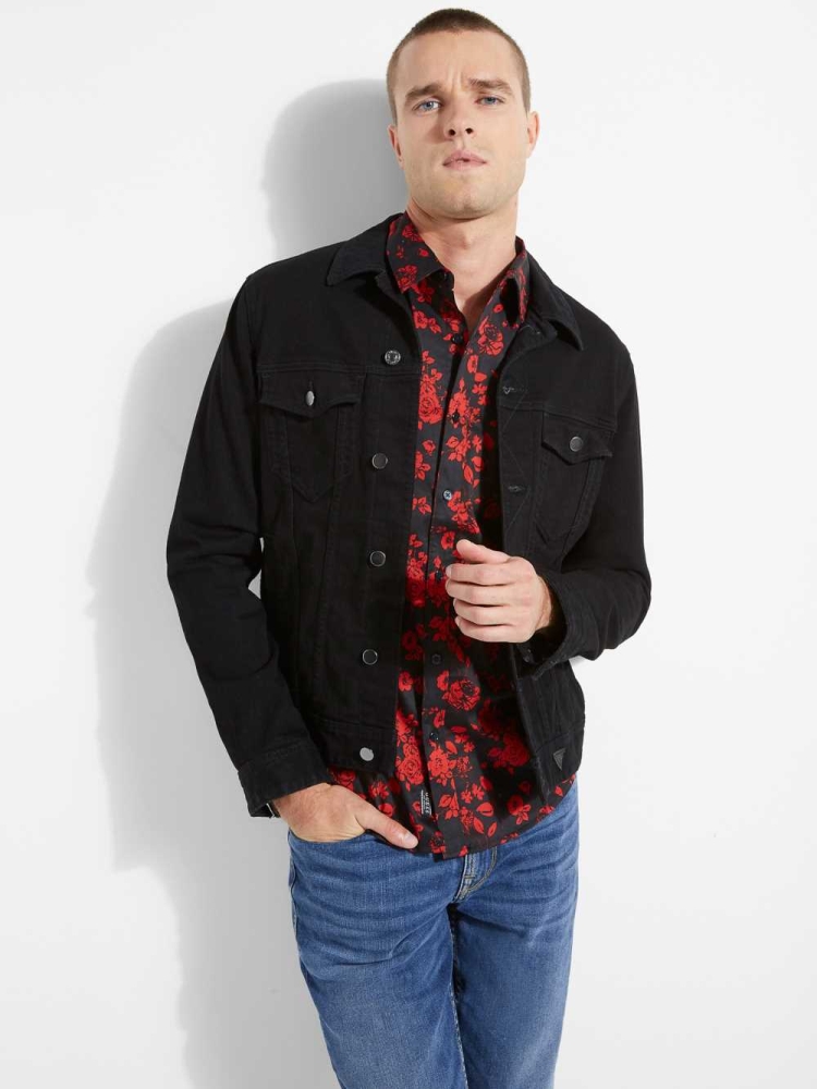 Wash Men's GUESS Dillon Denim Jackets | USA86AFRGW