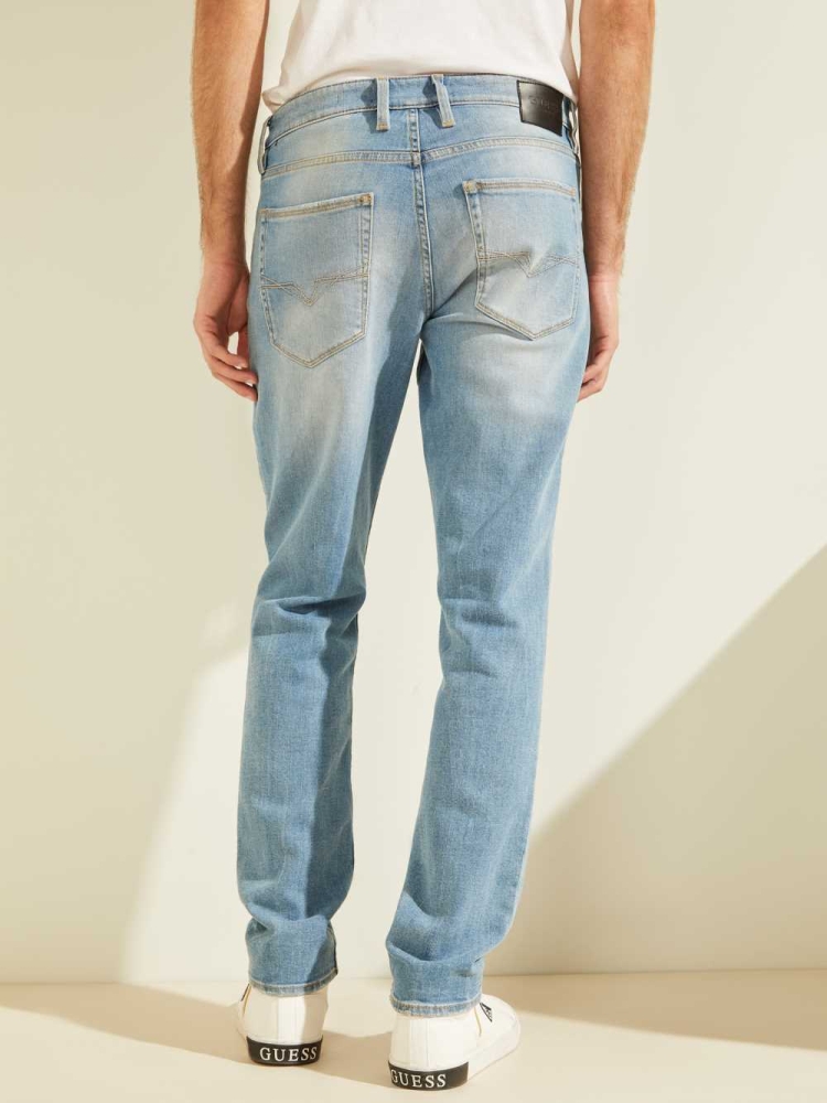 Wash Men's GUESS Faded Slim Tapered Jeans | USA43KDXRQ