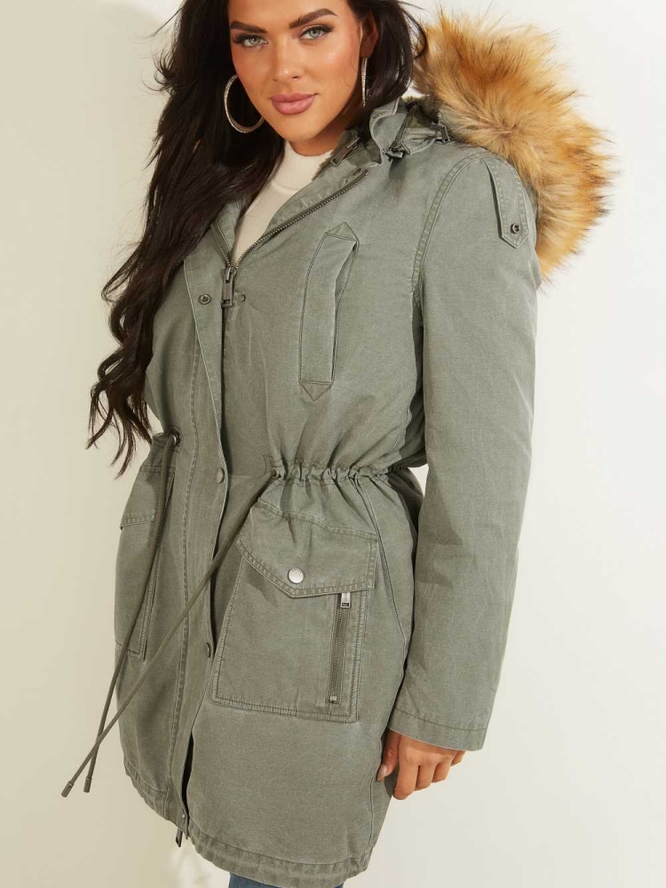 Wash Women's GUESS Berenice Parka Jackets | USA27HWMGU