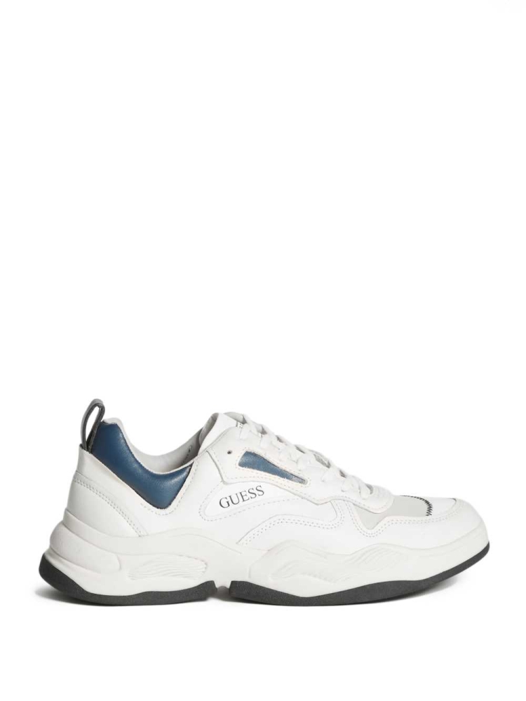 White Men's GUESS Bassano Dad Sneakers | USA63EIDUV