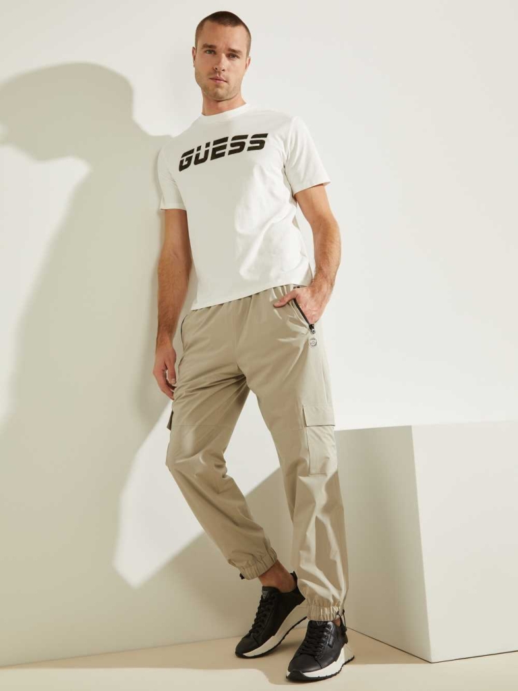 White Men's GUESS Eco Jake T-Shirts | USA78YUCOP