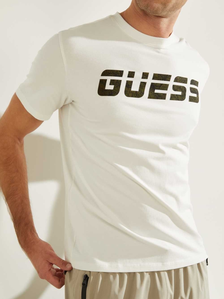 White Men's GUESS Eco Jake T-Shirts | USA78YUCOP