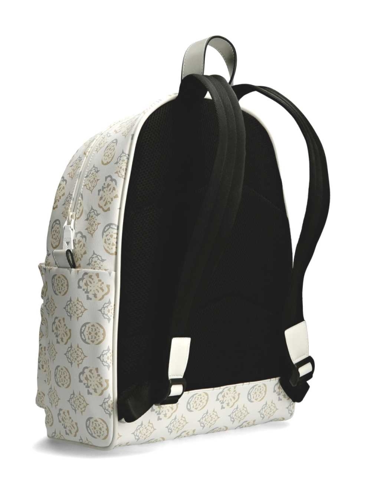 White Multicolor Women's GUESS Quatro Backpacks | USA83DWJCN