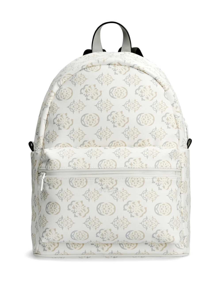 White Multicolor Women\'s GUESS Quatro Backpacks | USA83DWJCN