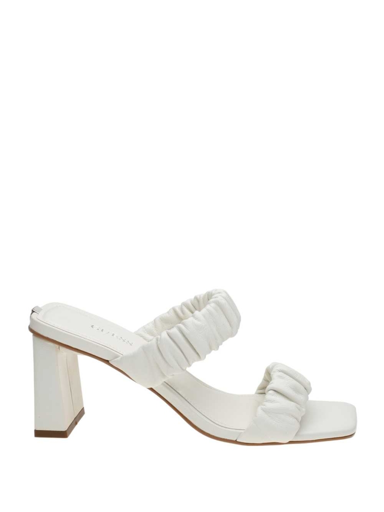 White Women's GUESS Aindrea Heeled Mules Heels Shoes | USA34XGIDE