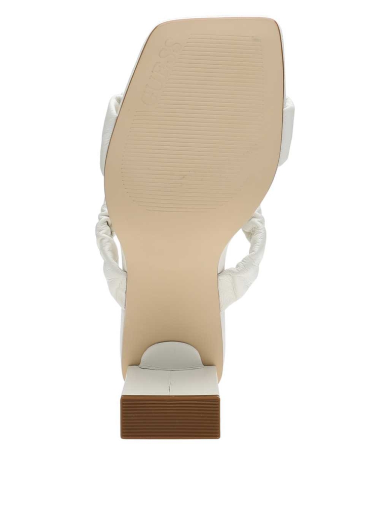 White Women's GUESS Aindrea Heeled Mules Heels Shoes | USA34XGIDE