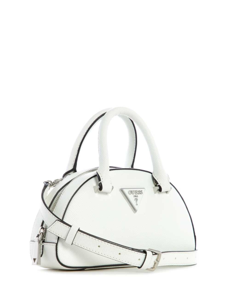 White Women's GUESS Cordelia Mini Dome Satchels | USA59FEVUD