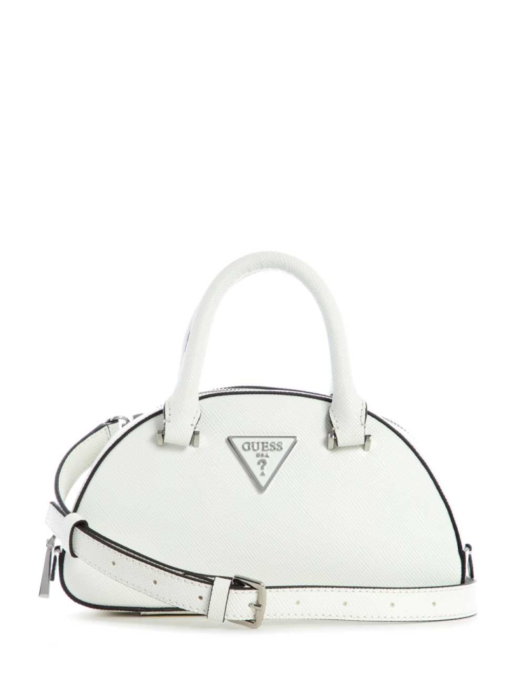 White Women\'s GUESS Cordelia Mini Dome Satchels | USA59FEVUD