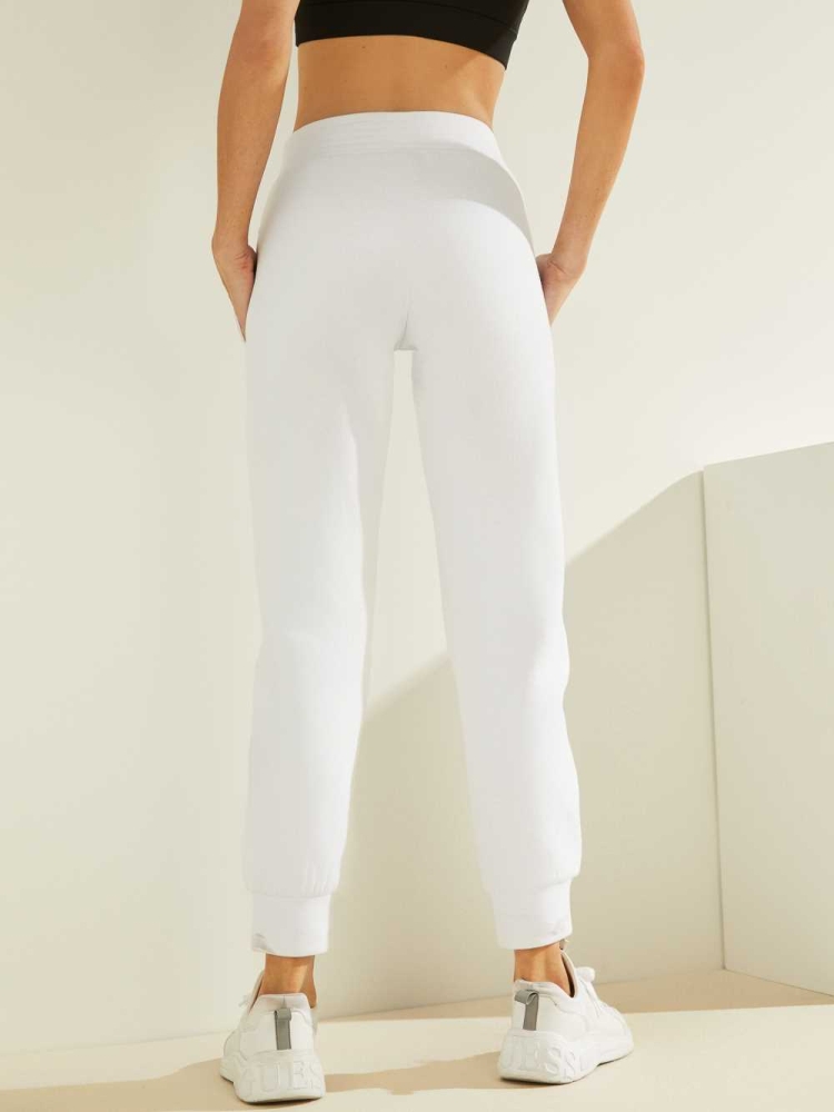 White Women's GUESS Eco Caren Joggers | USA51JSZQT