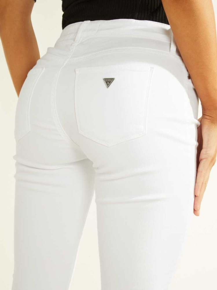 White Women's GUESS Eco Sexy Curve Mid-Rise Jeans | USA69NBKUM