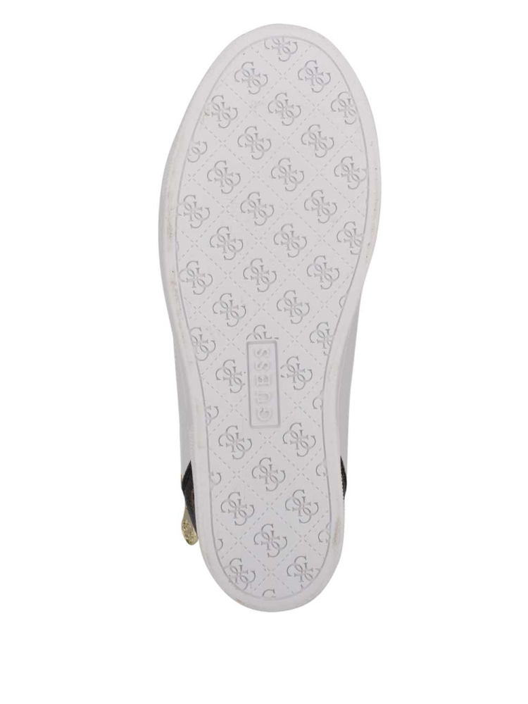 White Women's GUESS Figz Logo Wedge Sneakers | USA51VQGKP