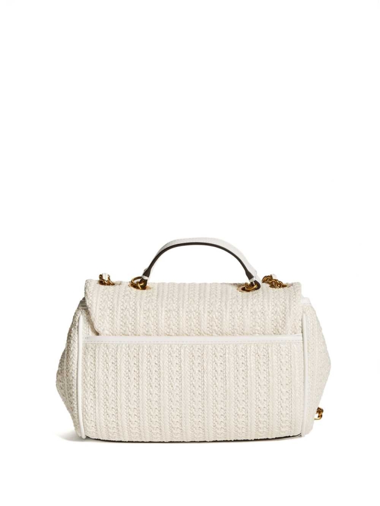 White Women's GUESS Kimi Small Convertible Crossbodies | USA29YESFQ