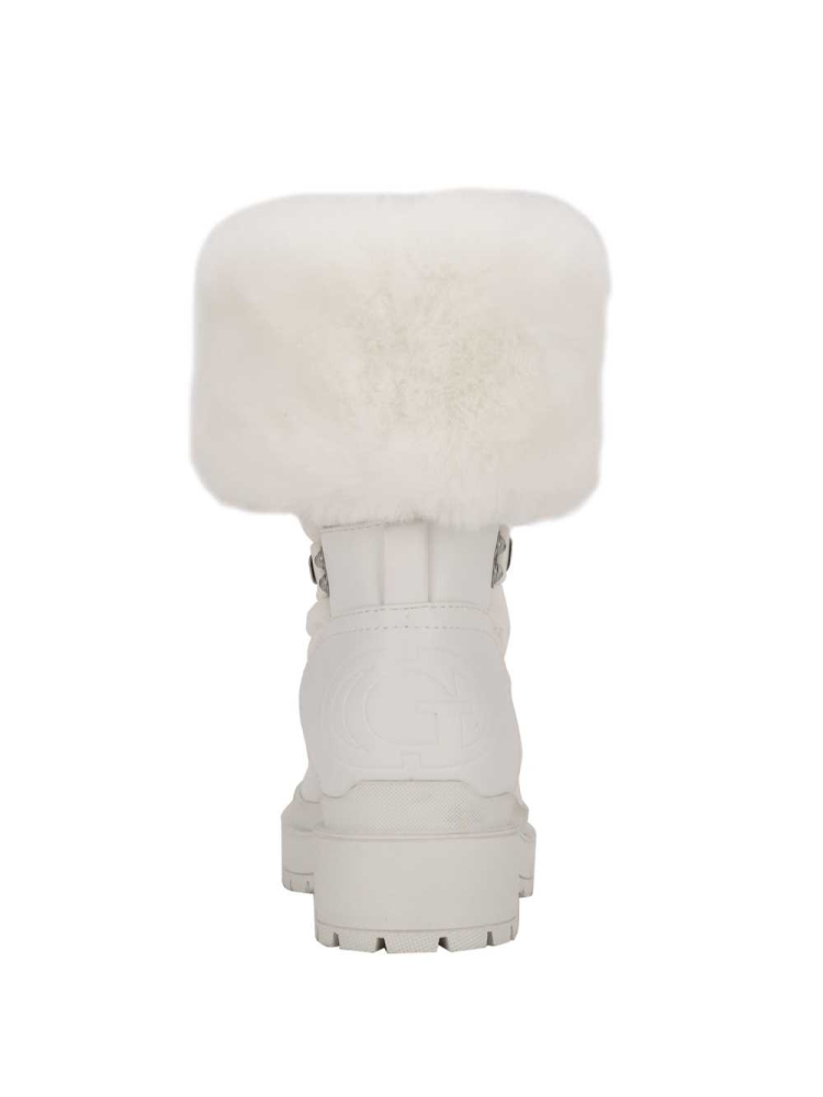 White Women's GUESS Larya Faux-Fur Snow Boots | USA09XUQJH