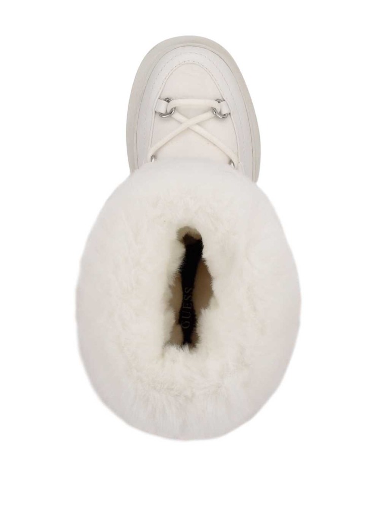 White Women's GUESS Larya Faux-Fur Snow Boots | USA09XUQJH