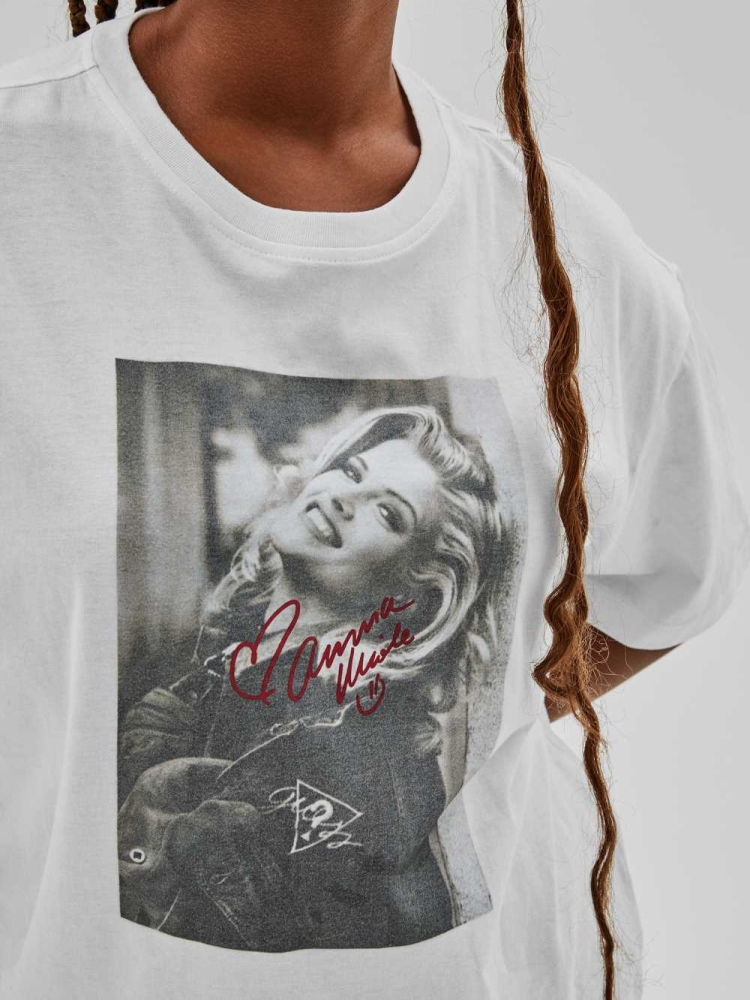 White Women's GUESS Originals x Anna Nicole Smith T-Shirts | USA23UOXJS