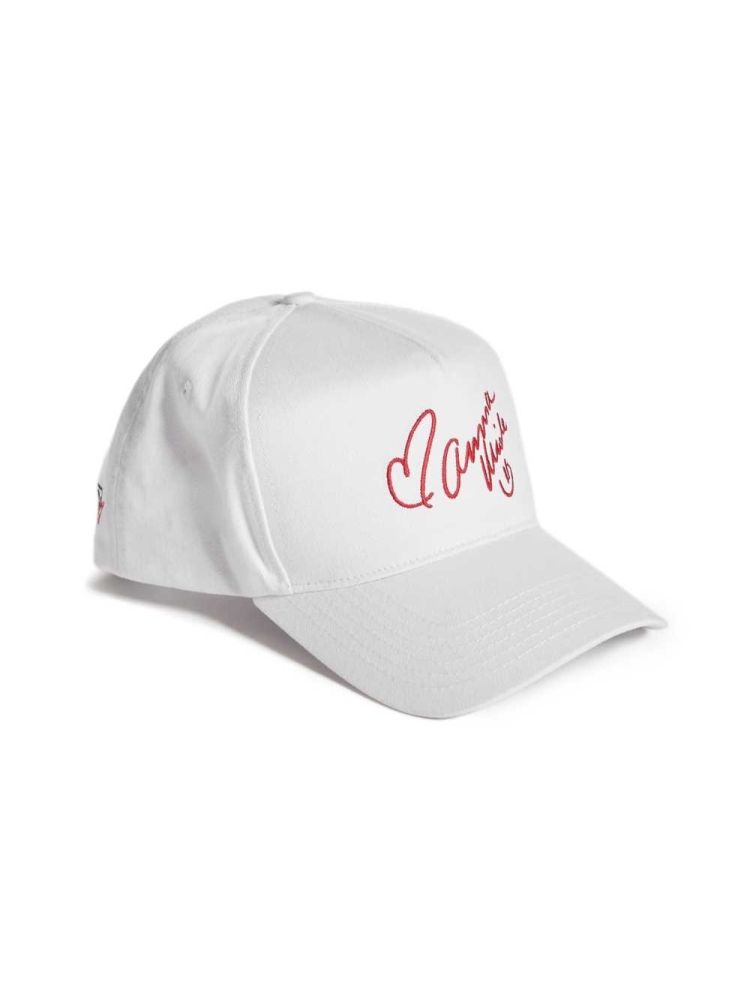 White Women's GUESS Originals x Anna Nicole Smith Signature Hats | USA34NTERZ