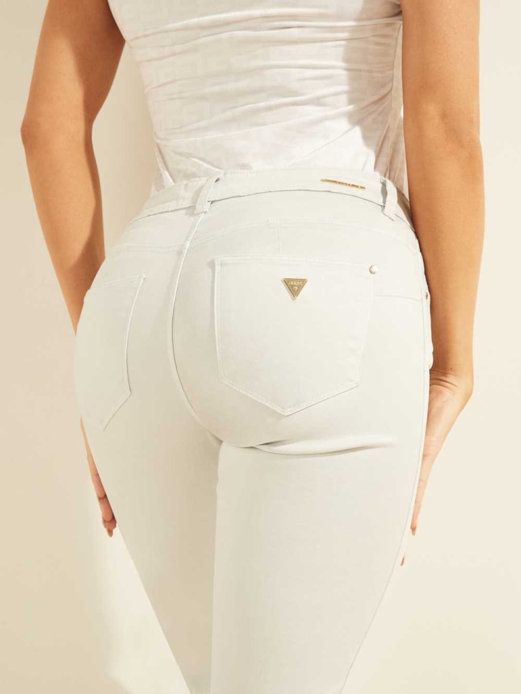 White Women's GUESS Pastel Sexy Curve Skinny Jeans | USA53LVZHK