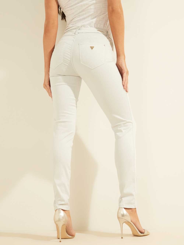 White Women's GUESS Pastel Sexy Curve Skinny Jeans | USA53LVZHK